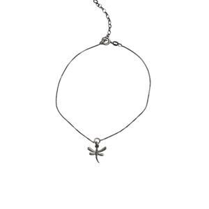 Dragonfly Charm Italy Sterling Silver Anklet or Bracelet 9.5"-11.5"